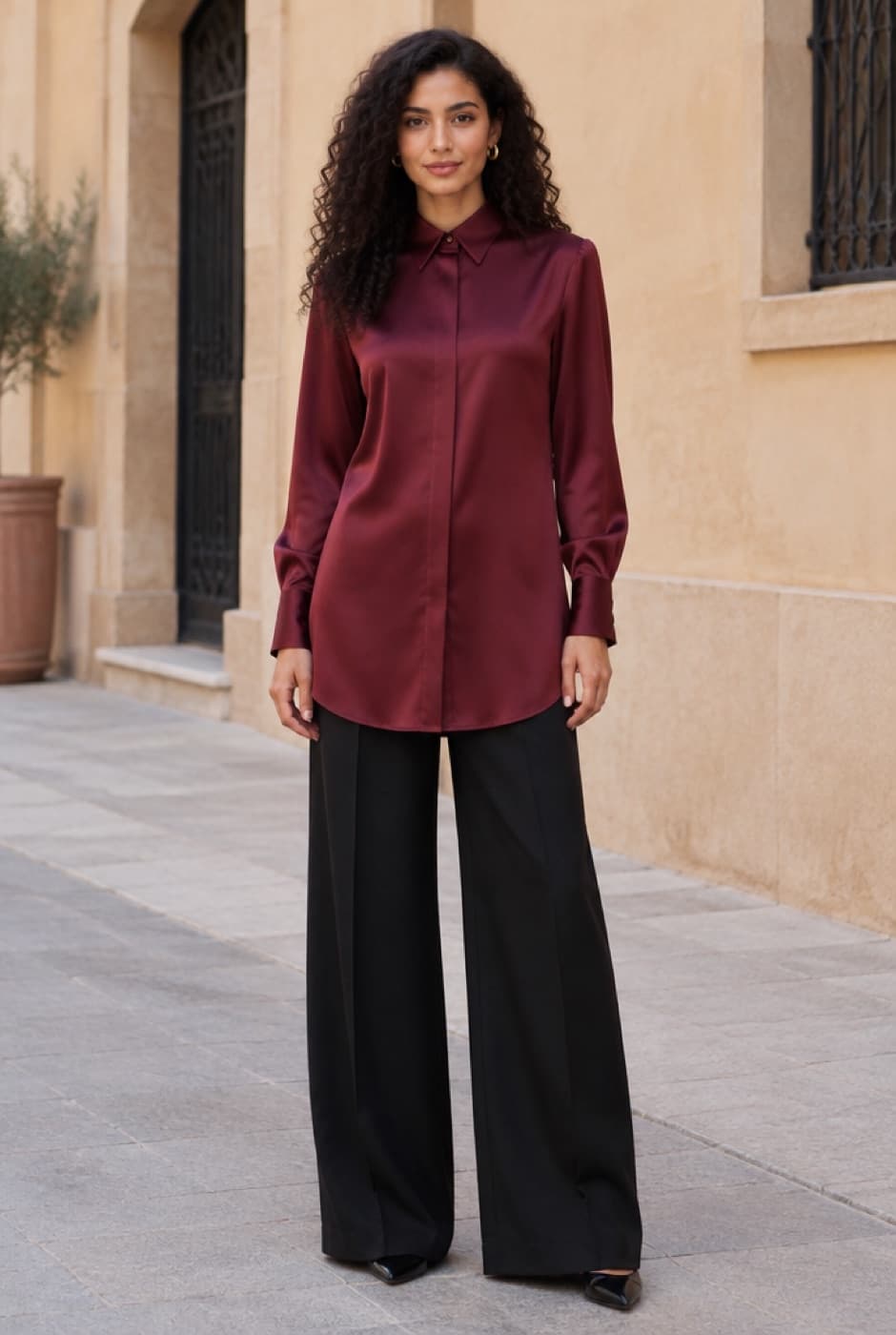 Satin Modest Blouse — alternate view