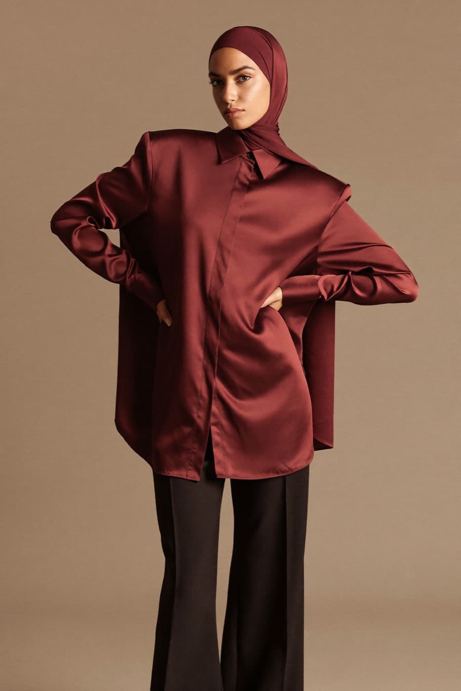 Satin Modest Blouse
