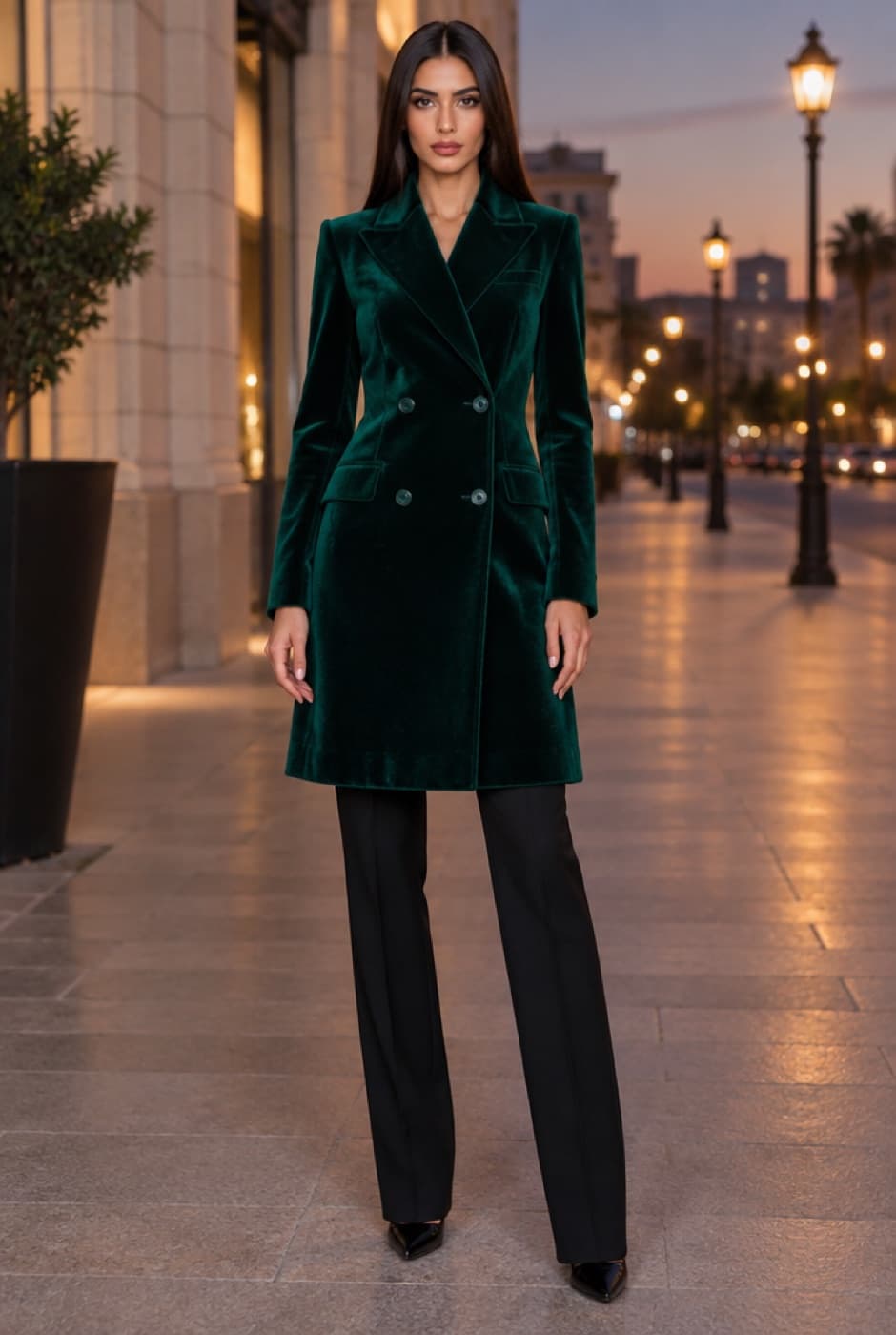 Long Velvet Party Jacket — alternate view
