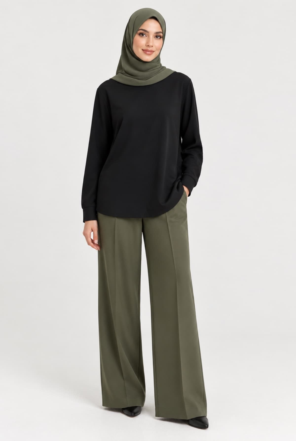 High-Rise Wide Trousers